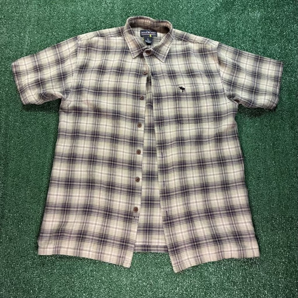 Vintage Moose Creek Plaid Short Sleeve Button Up‎ Shirt